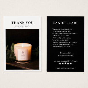 Candle Care Photo Thank You Card