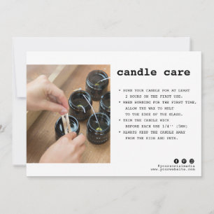 Candle Care Photo Thank You Card