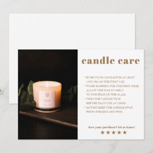 Candle Care Photo Thank You Card