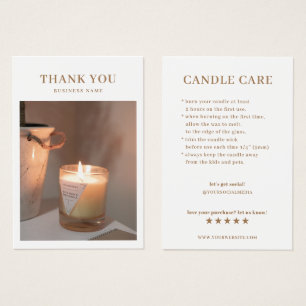 Candle Care Photo Thank You Card