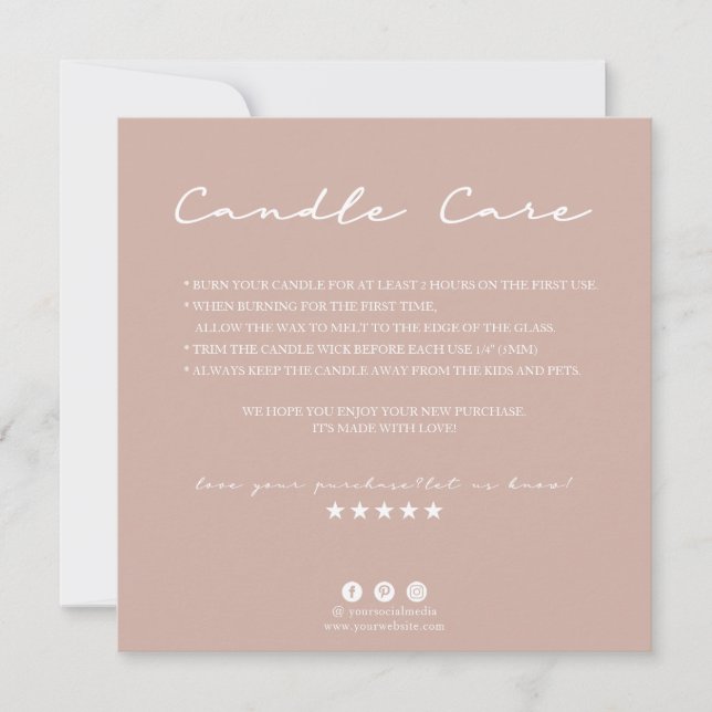 Candle Care Thank You Card (Front)
