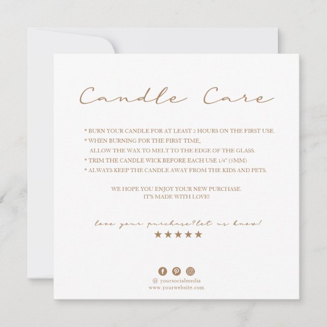 Candle Care Thank You Card (Front)