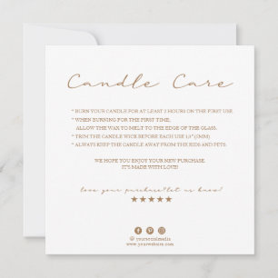 Candle Care Thank You Card