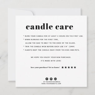 Candle Care Thank You Card