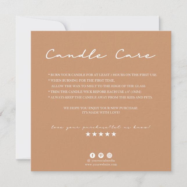 Candle Care Thank You Card (Front)