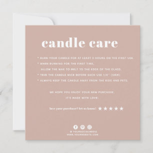 Candle Care Thank You Card