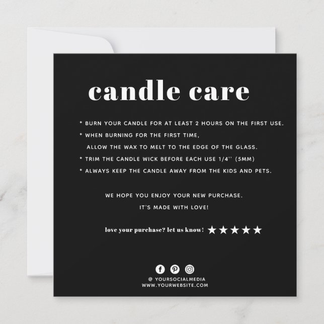 Candle Care Thank You Card (Front)