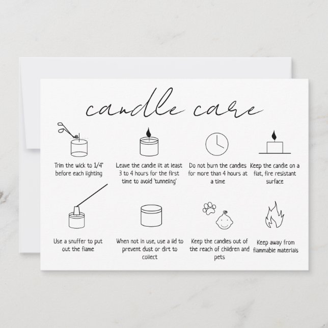 Candle Care Thank You Card Logo Simple Modern  (Front)
