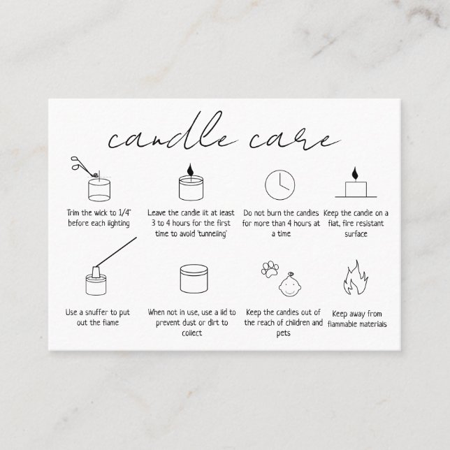 Candle Care Thank You Card Logo Simple Modern  (Front)