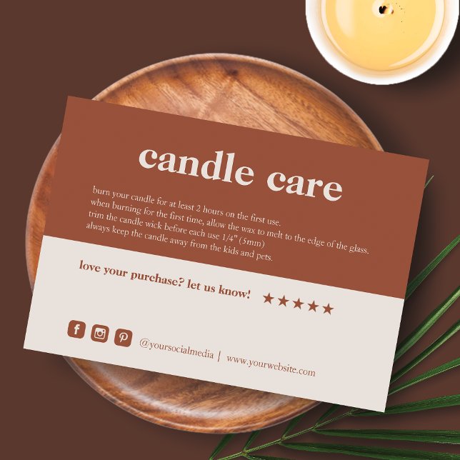 Candle Care Thank You Packaging Card (Creator Uploaded)
