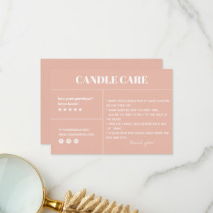 Candle Care Thank You Packaging Card