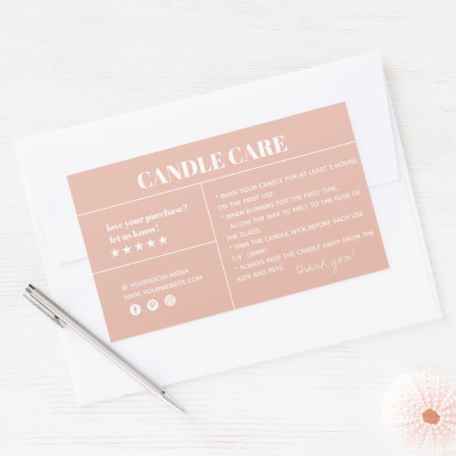 Candle Care Thank You Packaging Sticker (Envelope)