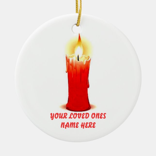 CANDLE, CERAMIC TREE DECORATION (Front)