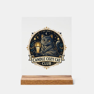 Candle Cosy Cat Cat Dad Gift Idea - Candle Cosy Ca Acrylic Sign