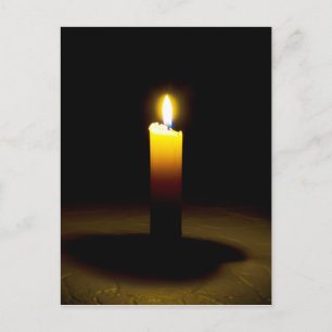 Candle, flame. postcard