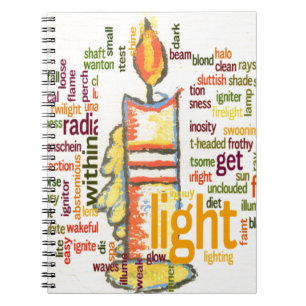 Candle Flame Word Cloud Art Print Notebook
