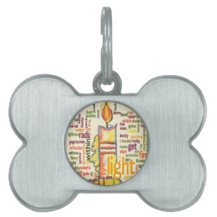Candle Flame Word Cloud Art Print Pet Name Tag