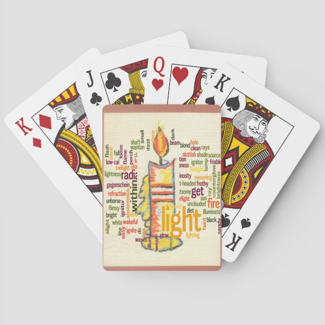 Candle Flame Word Cloud Art Print Playing Cards (Back)