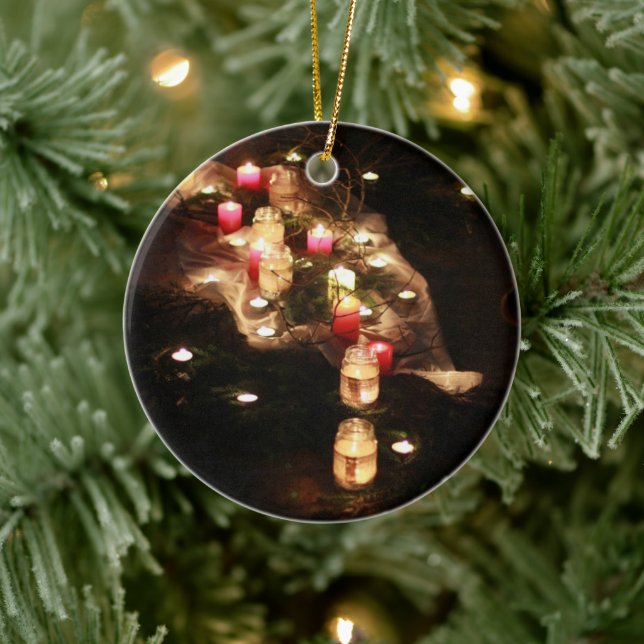 Candle Glow Ceramic Ornament – Customisable (Tree)