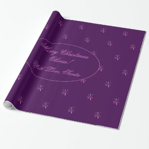Candle Holder Pink Purple Elegant Christmas Wrapping Paper