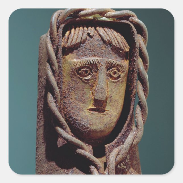 Candle holder with a figure of Jesus Square Sticker (Front)