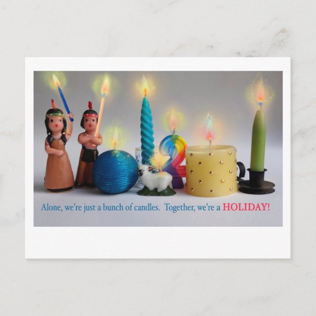 Candle HOLIDAY card Christmas Hanukah Thanksgiving (Front)
