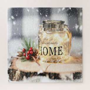 Candle,Holly Berry, Holiday Jigsaw Puzzle