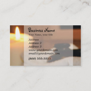 Candle, hot rocks business card