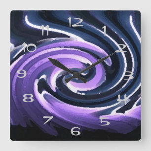 Candle in the Wind (purple) Square Wall Clock