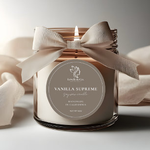 Candle Jar Label Minimalist Neutral Beige Beauty