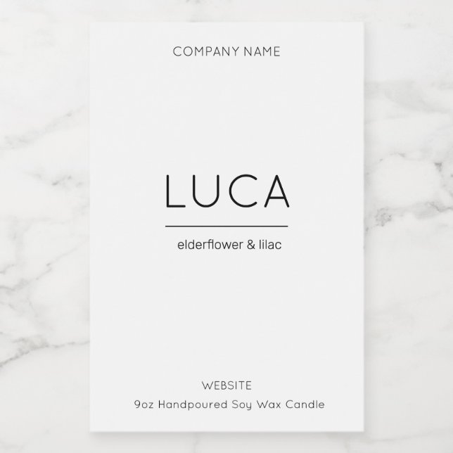 Candle Label Luca Elegant Candle & Product Label (Single Label)