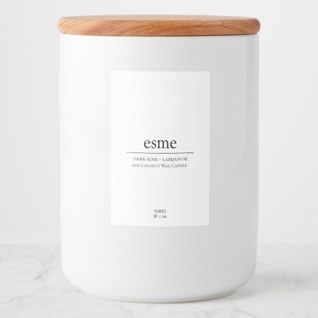 Candle Label Minimalist Elegant Black-White Gift (Front)
