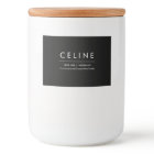 Candle Label Minimalist Elegant White on Black