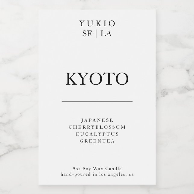 Candle Label Minimalist Strong Simple Soy Wax Gift (Single Label)