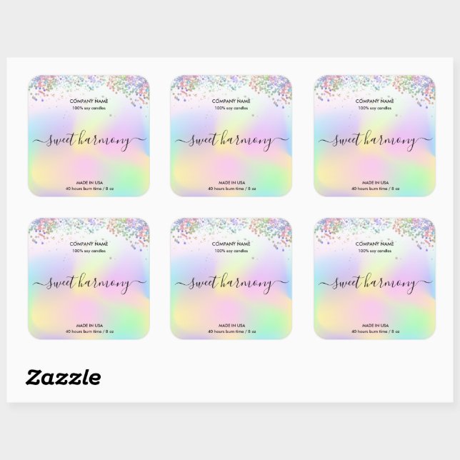 Candle label product label holograph jar label (Sheet)