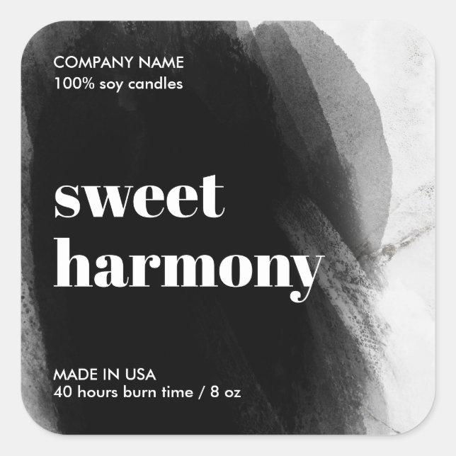 Candle label product label Modern Minimalist (Front)