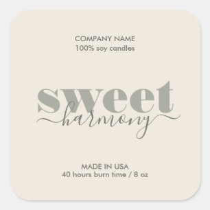 Candle label product label Modern Minimalist Sage