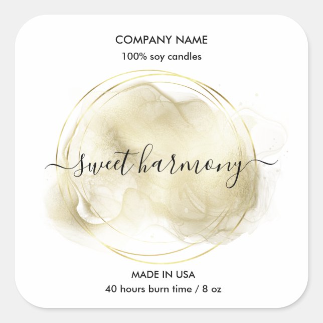 Candle label product label teal jar label (Front)