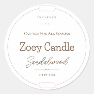Candle Labels, Lotion Labels, Mason Jar Labels, Classic Round Sticker