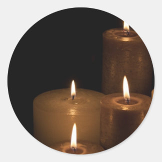 Candle Light Classic Round Sticker