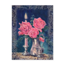 CANDLE LIGHT & ROSES by SHARON SHARPE