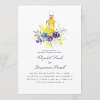 Candle Lit Lantern Blue Yellow Rehearsal Dinner