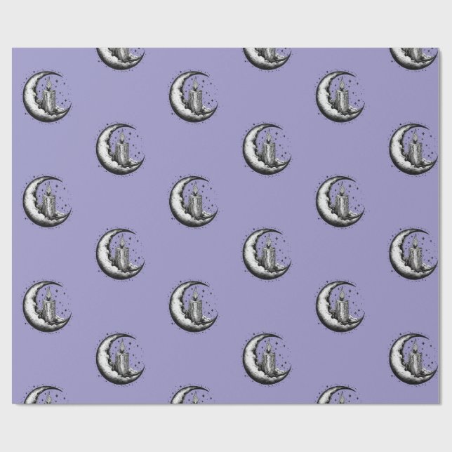 Candle Lit Moon Wrapping Paper (Flat)