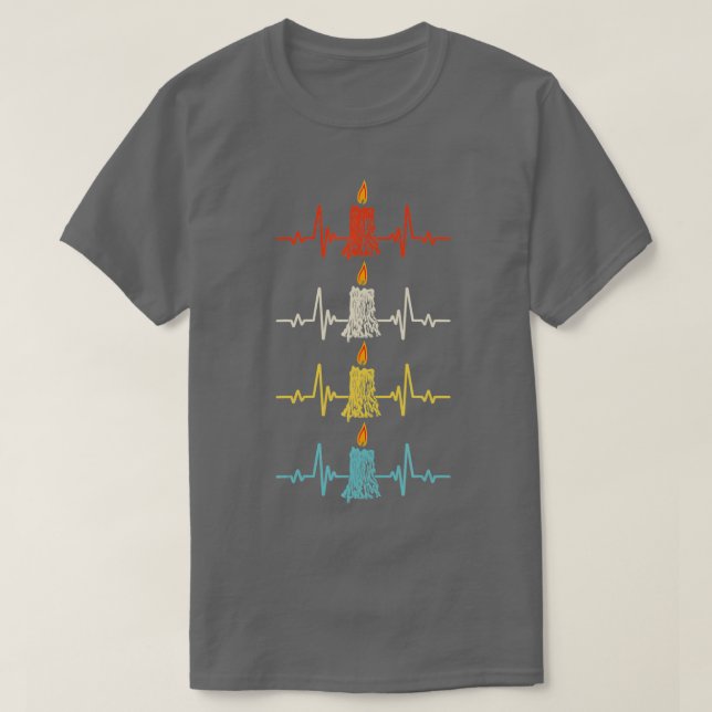 Candle Maker Candle Making Heartbeat  T-Shirt (Design Front)