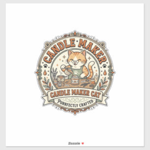 Candle Maker Cat Candle Maker Cat Vintage Vector A