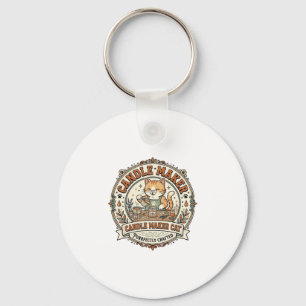Candle Maker Cat Candle Maker Cat Vintage Vector A Key Ring