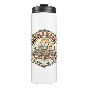 Candle Maker Cat Candle Maker Cat Vintage Vector A Thermal Tumbler