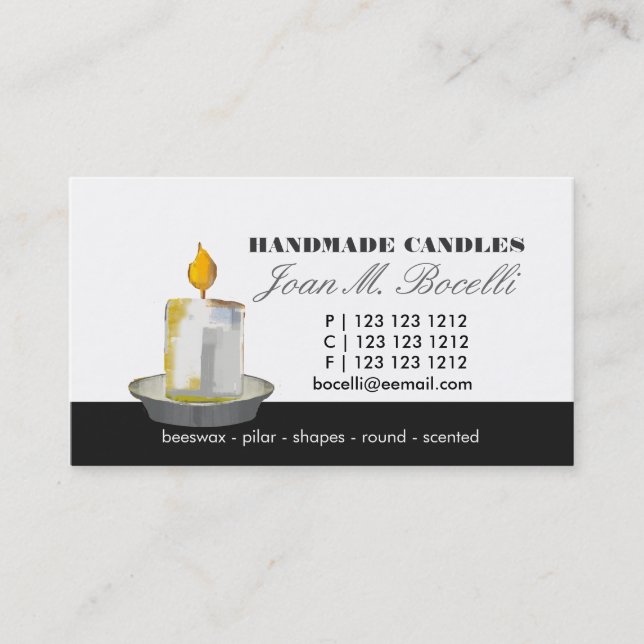 Candle Maker ~ Making Business Card (Front)