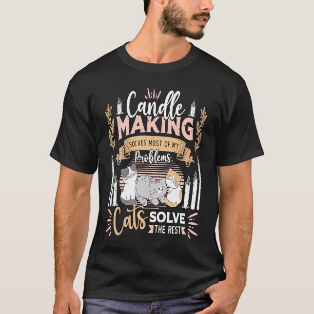 Candle Making Cat  Candle Maker T-Shirt (Front)