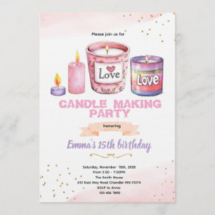 Candle making party invitation